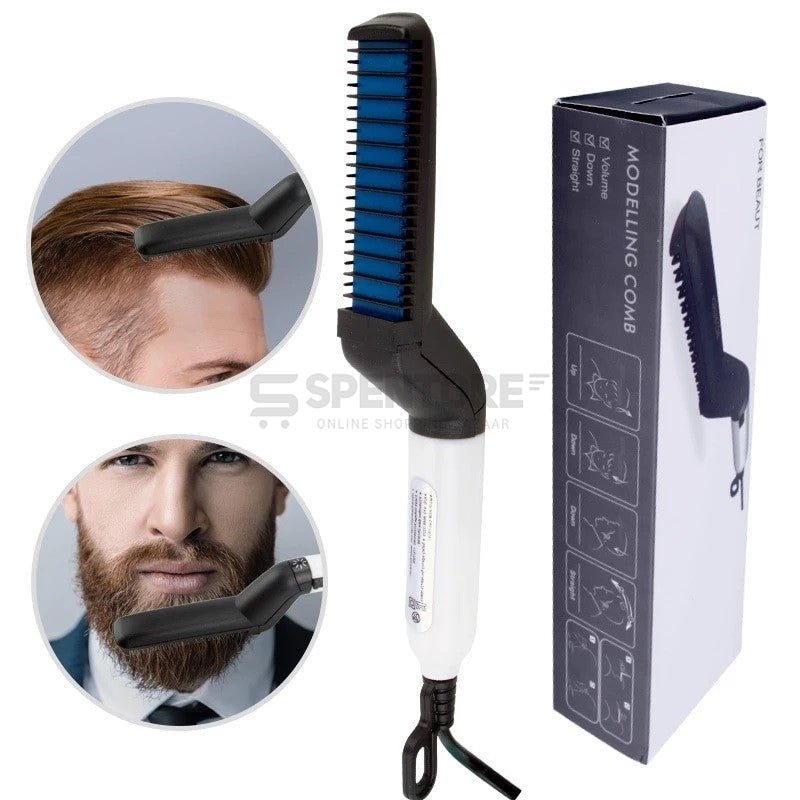 Men Quick Beard Straightener Multifunctional Electric Ionic Beard Straightening Hair Style Hot Comb Curling Curler Show Cap Tool Styling Accessories - Online Shopping in Pakistan: Beauty, Fashion, Electronics, Sports & Lifestyle, VR, Skincare