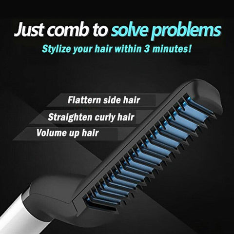 Men Quick Beard Straightener Multifunctional Electric Ionic Beard Straightening Hair Style Hot Comb Curling Curler Show Cap Tool Styling Accessories - Online Shopping in Pakistan: Beauty, Fashion, Electronics, Sports & Lifestyle, VR, Skincare