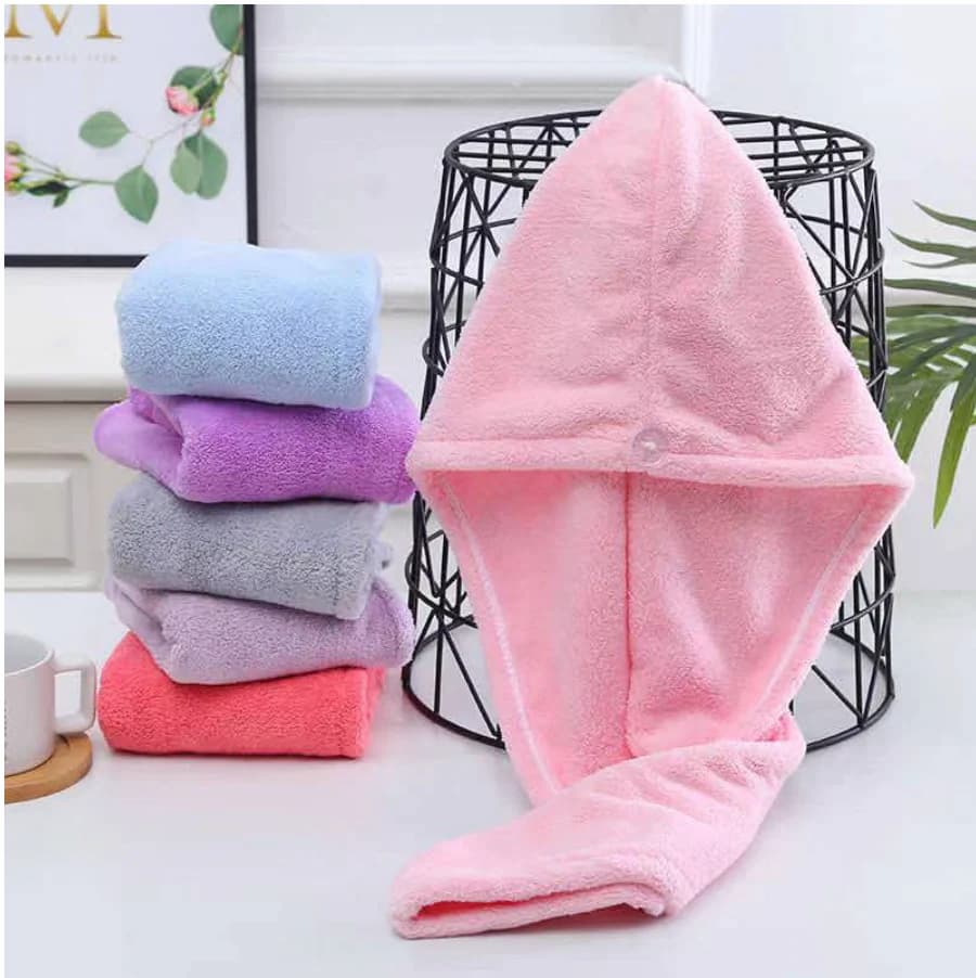 Microfiber Bathing Quick Dry Hair Drying Towel Head Wrap Hat Super Absorbent Shower Cap - Online Shopping in Pakistan: Beauty, Fashion, Electronics, Sports & Lifestyle, VR, Skincare