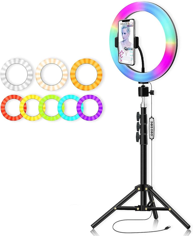 MJ33 RGB LED Soft Ring Light 33CM With 7ft Tripod Stand & Phone Holder USB Plug for tiktok youtube vlogging makeup - Online Shopping in Pakistan: Beauty, Fashion, Electronics, Sports & Lifestyle, VR, Skincare