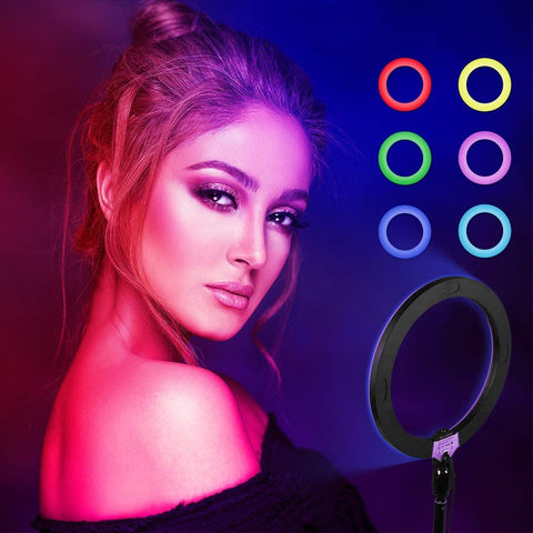 MJ33 RGB LED Soft Ring Light 33CM With 7ft Tripod Stand & Phone Holder USB Plug for tiktok youtube vlogging makeup - Online Shopping in Pakistan: Beauty, Fashion, Electronics, Sports & Lifestyle, VR, Skincare