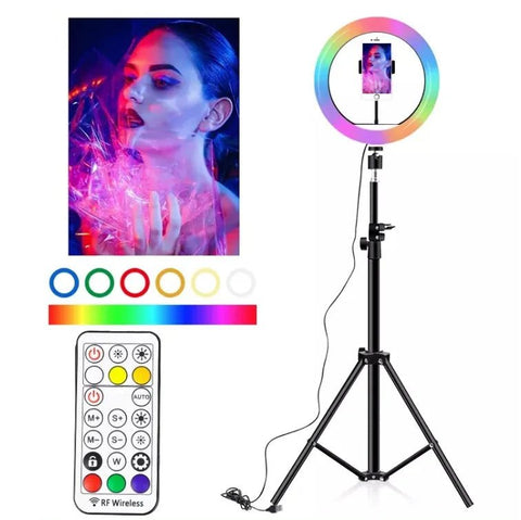 MJ36 14 inch 36cm RGB soft RIng Light with 7.5ft Tripod stand Circle Photography lighting for Tiktok, youtube , vlog, makeup etc - Online Shopping in Pakistan: Beauty, Fashion, Electronics, Sports & Lifestyle, VR, Skincare