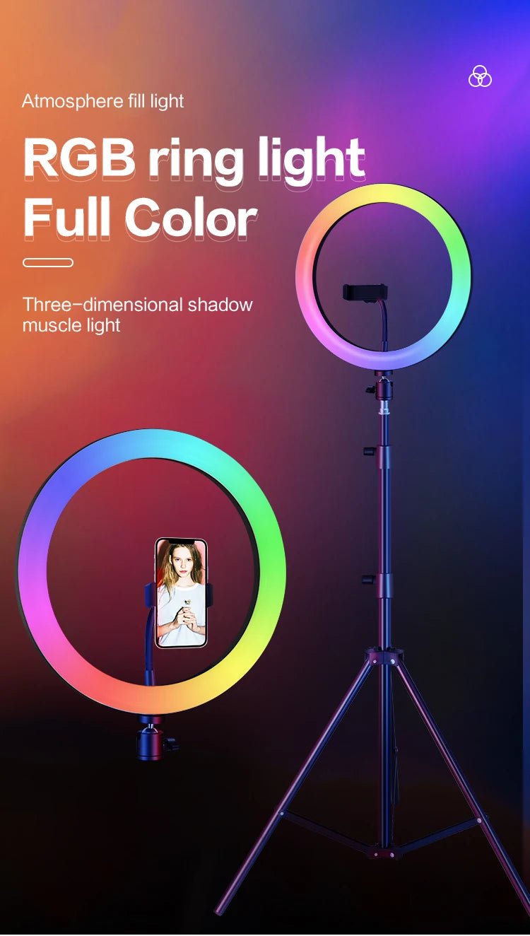 MJ36 14 inch 36cm RGB soft RIng Light with 7.5ft Tripod stand Circle Photography lighting for Tiktok, youtube , vlog, makeup etc - Online Shopping in Pakistan: Beauty, Fashion, Electronics, Sports & Lifestyle, VR, Skincare