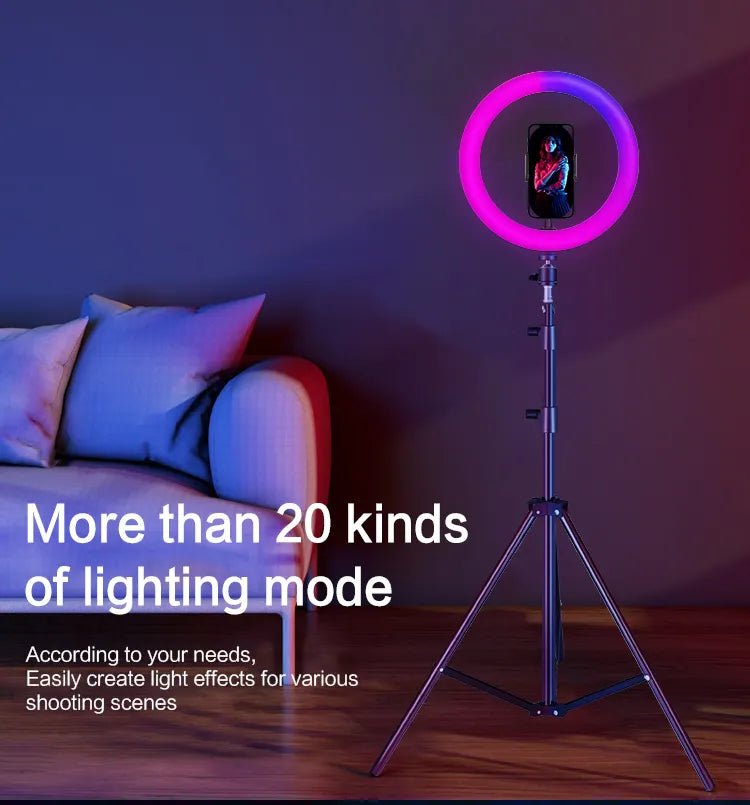 MJ36 14 inch 36cm RGB soft RIng Light with 7.5ft Tripod stand Circle Photography lighting for Tiktok, youtube , vlog, makeup etc - Online Shopping in Pakistan: Beauty, Fashion, Electronics, Sports & Lifestyle, VR, Skincare