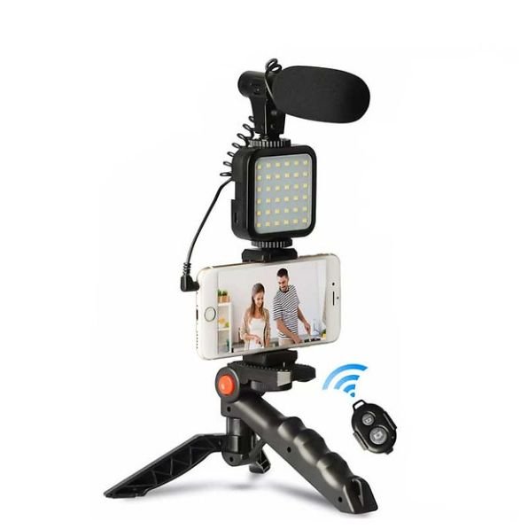 Mobile Vlogging Kit Video Making kit, with tripod stand, Microphone, Led Light, Mobile Holder ALL IN ONE VLOGGING Kit Tripod Shoot Video Making Vlogging Kit Tripod with Remote - Online Shopping in Pakistan: Beauty, Fashion, Electronics, Sports & Lifestyle, VR, Skincare