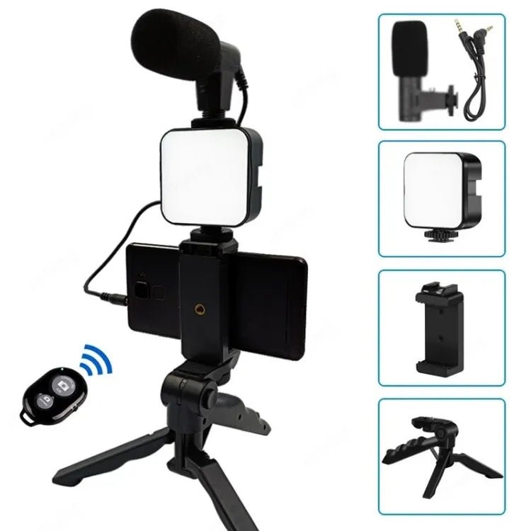 Mobile Vlogging Kit Video Making kit, with tripod stand, Microphone, Led Light, Mobile Holder ALL IN ONE VLOGGING Kit Tripod Shoot Video Making Vlogging Kit Tripod with Remote - Online Shopping in Pakistan: Beauty, Fashion, Electronics, Sports & Lifestyle, VR, Skincare