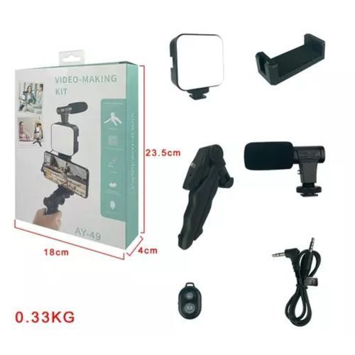 Mobile Vlogging Kit Video Making kit, with tripod stand, Microphone, Led Light, Mobile Holder ALL IN ONE VLOGGING Kit Tripod Shoot Video Making Vlogging Kit Tripod with Remote - Online Shopping in Pakistan: Beauty, Fashion, Electronics, Sports & Lifestyle, VR, Skincare