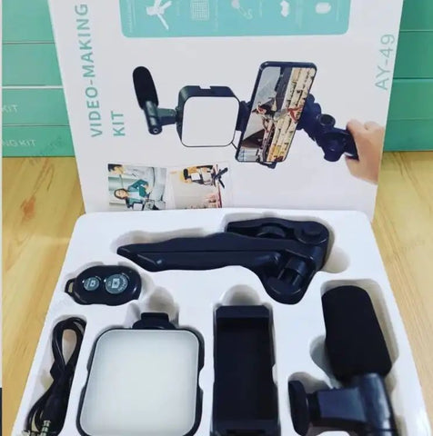 Mobile Vlogging Kit Video Making kit, with tripod stand, Microphone, Led Light, Mobile Holder ALL IN ONE VLOGGING Kit Tripod Shoot Video Making Vlogging Kit Tripod with Remote - Online Shopping in Pakistan: Beauty, Fashion, Electronics, Sports & Lifestyle, VR, Skincare