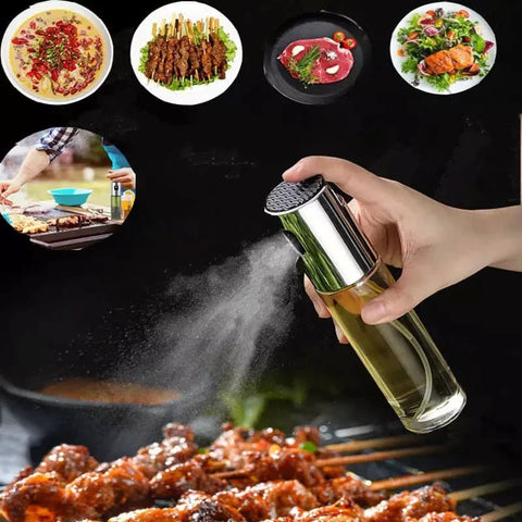 Oil Sprayer Stainless Steel Transparent Glass Oil Spray Bottle - Online Shopping in Pakistan: Beauty, Fashion, Electronics, Sports & Lifestyle, VR, Skincare