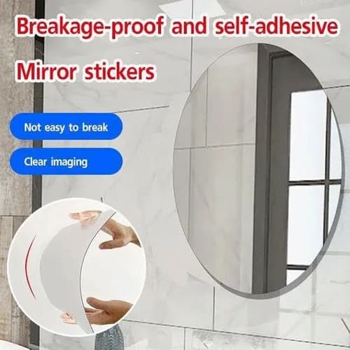 Pack of 2 Oval & Rectangle Shape Flexible Self Adhesive Non-Glass Mirror Sticker, Rectangle Shape Mirror Sticker 200mx300mm - Online Shopping in Pakistan: Beauty, Fashion, Electronics, Sports & Lifestyle, VR, Skincare