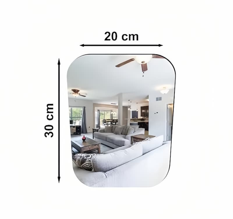 Pack of 2 Oval & Rectangle Shape Flexible Self Adhesive Non-Glass Mirror Sticker, Rectangle Shape Mirror Sticker 200mx300mm - Online Shopping in Pakistan: Beauty, Fashion, Electronics, Sports & Lifestyle, VR, Skincare