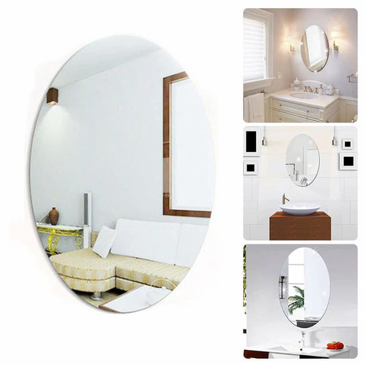 Pack of 2 Oval & Rectangle Shape Flexible Self Adhesive Non-Glass Mirror Sticker, Rectangle Shape Mirror Sticker 200mx300mm - Online Shopping in Pakistan: Beauty, Fashion, Electronics, Sports & Lifestyle, VR, Skincare