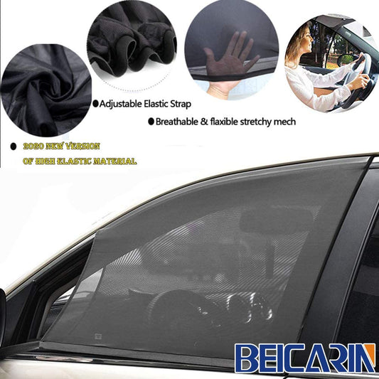 Pack of 4 Car Sun Shades Universal Compatible Car Side Window Sun Shade Mesh (Black) - Online Shopping in Pakistan: Beauty, Fashion, Electronics, Sports & Lifestyle, VR, Skincare