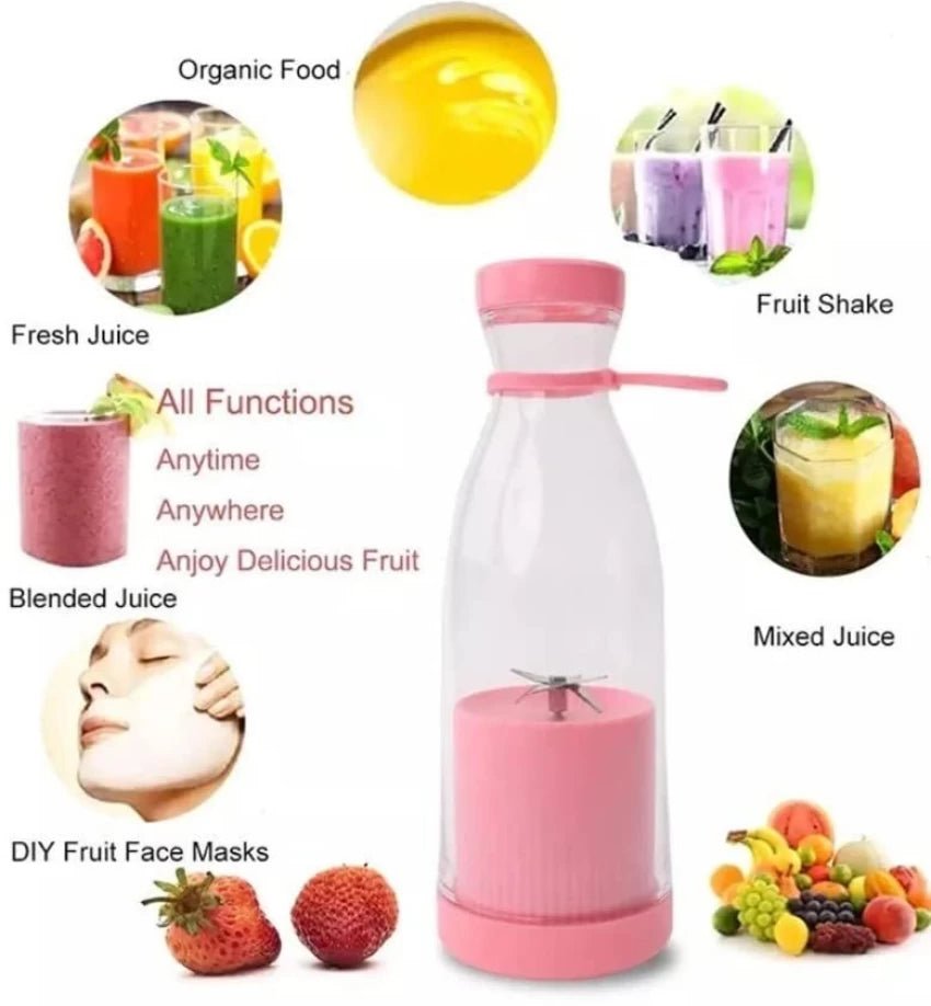 Portable Electric Bottle Juicer For Shakes And Smoothies - Mini Fast Portable Juicer Blender USB Rechargeable - Wireless Bottle for Traveling (Multicolour) - Multifunctional Juice Maker Machine 380ml - Online Shopping in Pakistan: Beauty, Fashion, Electronics, Sports & Lifestyle, VR, Skincare