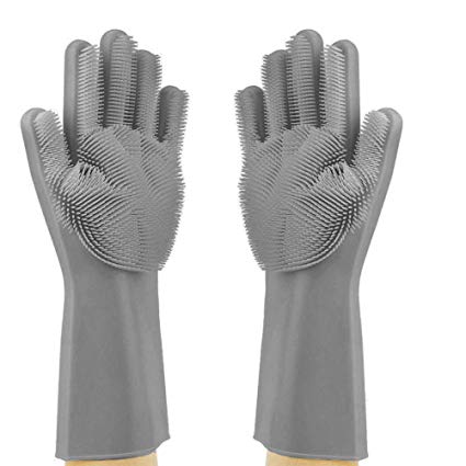 Reusable Silicone Magic Washing Gloves Pair with Scrubber for Kitchen, Bathroom, Car, Pet and Multipurpose Cleaning and Washing - Online Shopping in Pakistan: Beauty, Fashion, Electronics, Sports & Lifestyle, VR, Skincare