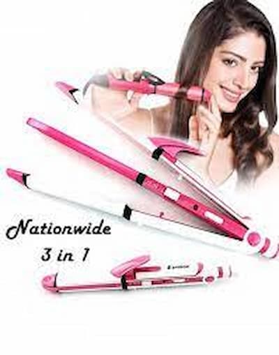 Shinon 3 IN 1 Hair Iron Professional Hair Straightener, Curler And Crimper Hair Styling Machine - Online Shopping in Pakistan: Beauty, Fashion, Electronics, Sports & Lifestyle, VR, Skincare