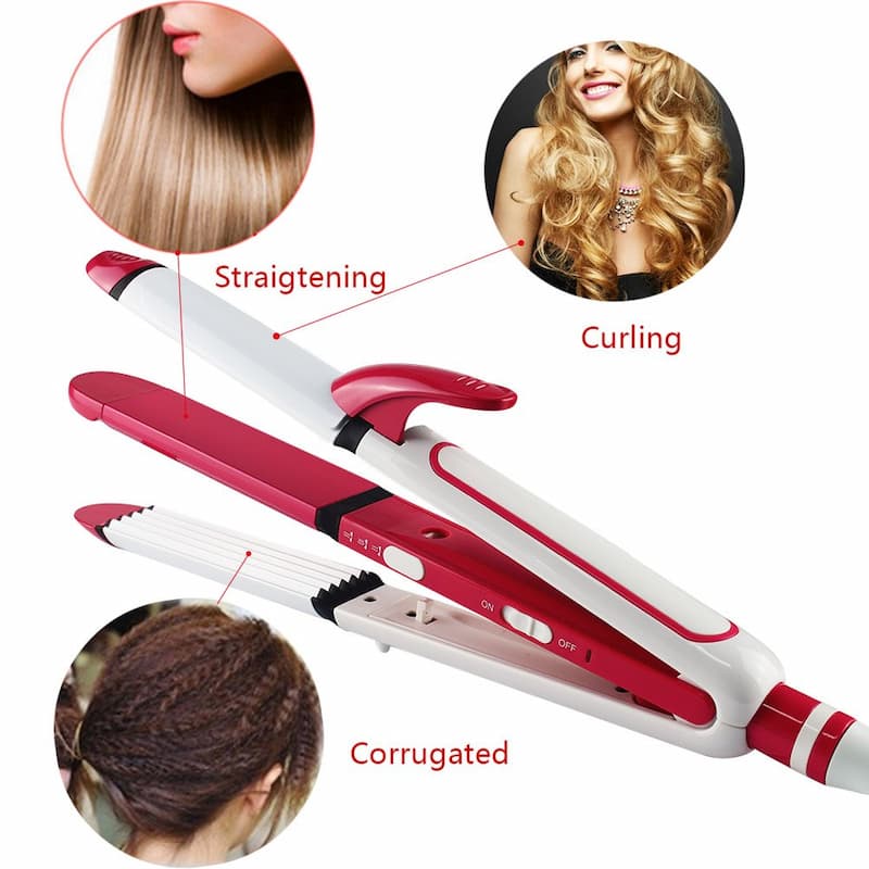 Shinon 3 IN 1 Hair Iron Professional Hair Straightener, Curler And Crimper Hair Styling Machine - Online Shopping in Pakistan: Beauty, Fashion, Electronics, Sports & Lifestyle, VR, Skincare