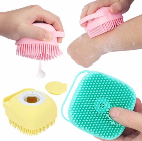 Silicone Bath Body Brush, Exfoliating Body Scrubber Brush with Soap Dispenser, Ultra Soft Bath Sponge Shower Brush and Body Massager 1 Piece - Online Shopping in Pakistan: Beauty, Fashion, Electronics, Sports & Lifestyle, VR, Skincare