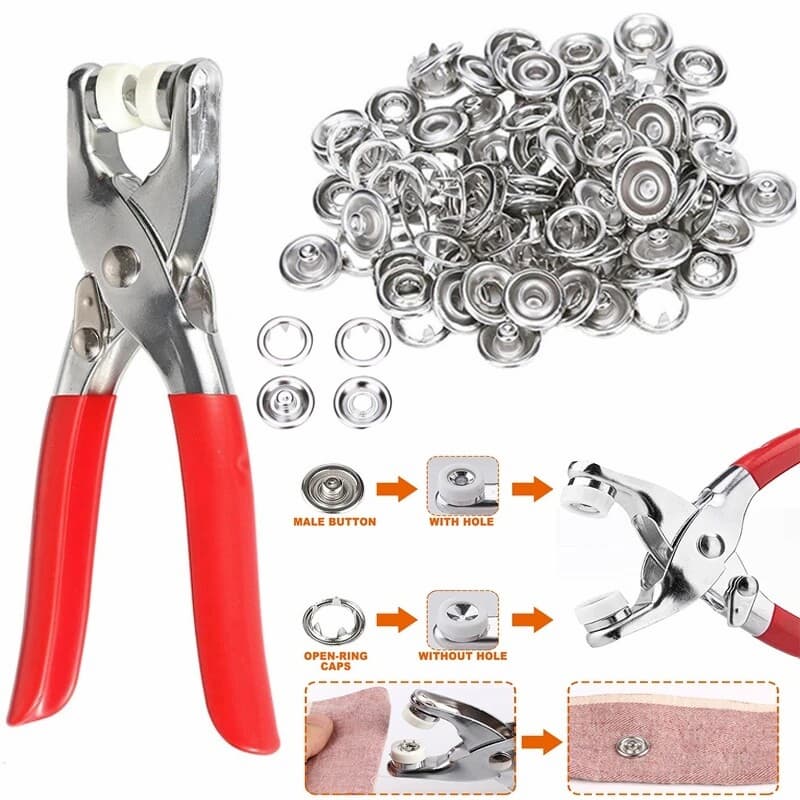 Tich and Snap Button Press Tool, 9.5mm Metal Ring Buttons Press Plier, Fastener Metal Snap Ring Buttons Punching Tool Kit, Diy Buttons Tool Kit For Clothes - Online Shopping in Pakistan: Beauty, Fashion, Electronics, Sports & Lifestyle, VR, Skincare