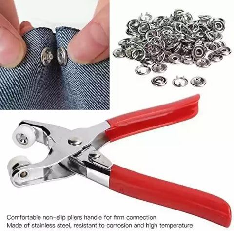 Tich and Snap Button Press Tool, 9.5mm Metal Ring Buttons Press Plier, Fastener Metal Snap Ring Buttons Punching Tool Kit, Diy Buttons Tool Kit For Clothes - Online Shopping in Pakistan: Beauty, Fashion, Electronics, Sports & Lifestyle, VR, Skincare