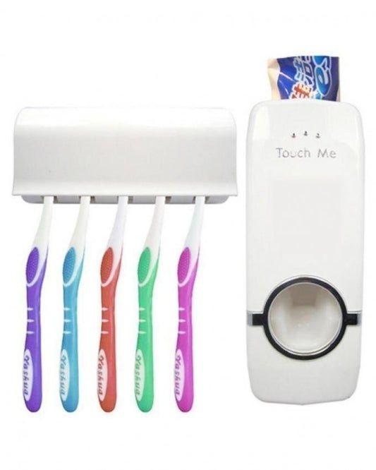 Toothpaste Dispenser With Tooth Brush Holder - White - Online Shopping in Pakistan: Beauty, Fashion, Electronics, Sports & Lifestyle, VR, Skincare