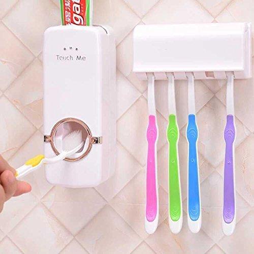 Toothpaste Dispenser With Tooth Brush Holder - White - Online Shopping in Pakistan: Beauty, Fashion, Electronics, Sports & Lifestyle, VR, Skincare