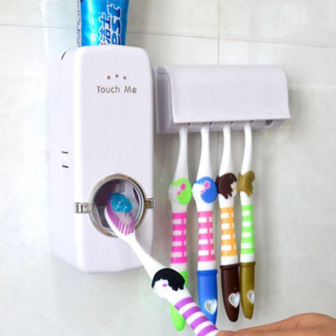 Toothpaste Dispenser With Tooth Brush Holder - White - Online Shopping in Pakistan: Beauty, Fashion, Electronics, Sports & Lifestyle, VR, Skincare