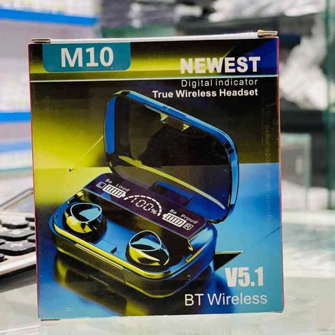 TWS M10 Earbuds Bluetooth 5.1 Earphones 3500mAh Charging Box Wireless Stereo - Online Shopping in Pakistan: Beauty, Fashion, Electronics, Sports & Lifestyle, VR, Skincare