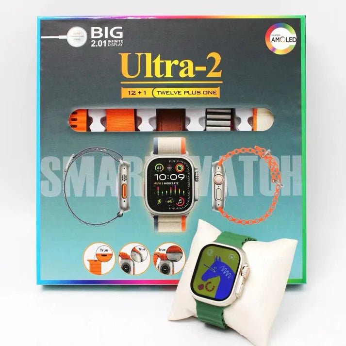 Ultra-2 12+1 Smart Watch with Earbuds and 10 different straps - Online Shopping in Pakistan: Beauty, Fashion, Electronics, Sports & Lifestyle, VR, Skincare