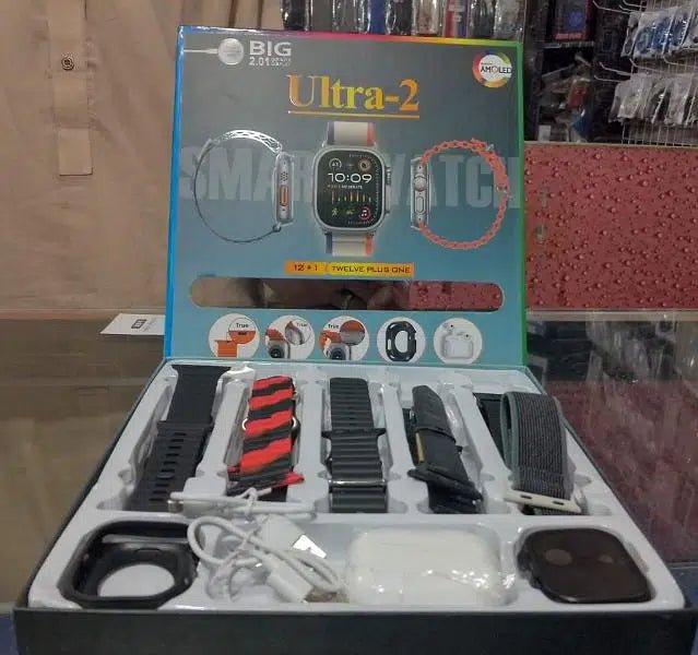 Ultra-2 12+1 Smart Watch with Earbuds and 10 different straps - Online Shopping in Pakistan: Beauty, Fashion, Electronics, Sports & Lifestyle, VR, Skincare