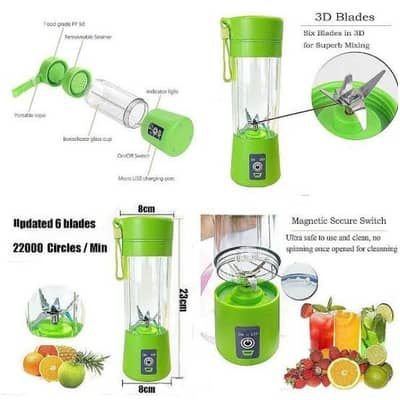 USB Rechargeable Juicer Blender 4 Blades Multi Functional USB Portabler Mixer - Online Shopping in Pakistan: Beauty, Fashion, Electronics, Sports & Lifestyle, VR, Skincare