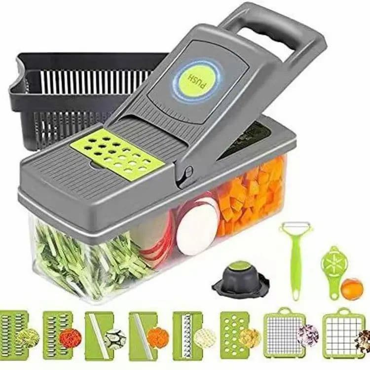 Vegetable Chopper Cutter Food Slicer Multifunctional 14 in 1 - Online Shopping in Pakistan: Beauty, Fashion, Electronics, Sports & Lifestyle, VR, Skincare