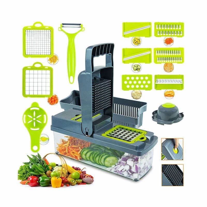 Vegetable Chopper Cutter Food Slicer Multifunctional 14 in 1 - Online Shopping in Pakistan: Beauty, Fashion, Electronics, Sports & Lifestyle, VR, Skincare