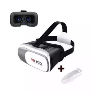 VR Box Virtual Reality Version 2 3D Glasses with Remote - White & Black - Online Shopping in Pakistan: Beauty, Fashion, Electronics, Sports & Lifestyle, VR, Skincare