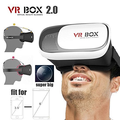 VR Box Virtual Reality Version 2 3D Glasses with Remote - White & Black - Online Shopping in Pakistan: Beauty, Fashion, Electronics, Sports & Lifestyle, VR, Skincare