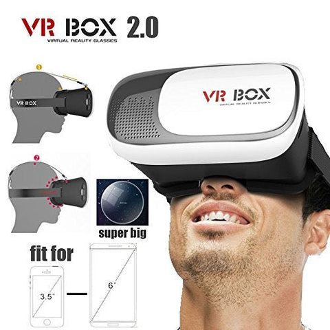 VR Box Virtual Reality Version 2 3D Glasses with Remote - White & Black - Online Shopping in Pakistan: Beauty, Fashion, Electronics, Sports & Lifestyle, VR, Skincare