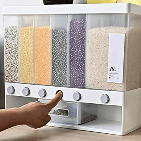 Wall Mounted Grain , Rice & Cereal Dispenser Storage Jar Container 10 Kg Capacity - Online Shopping in Pakistan: Beauty, Fashion, Electronics, Sports & Lifestyle, VR, Skincare