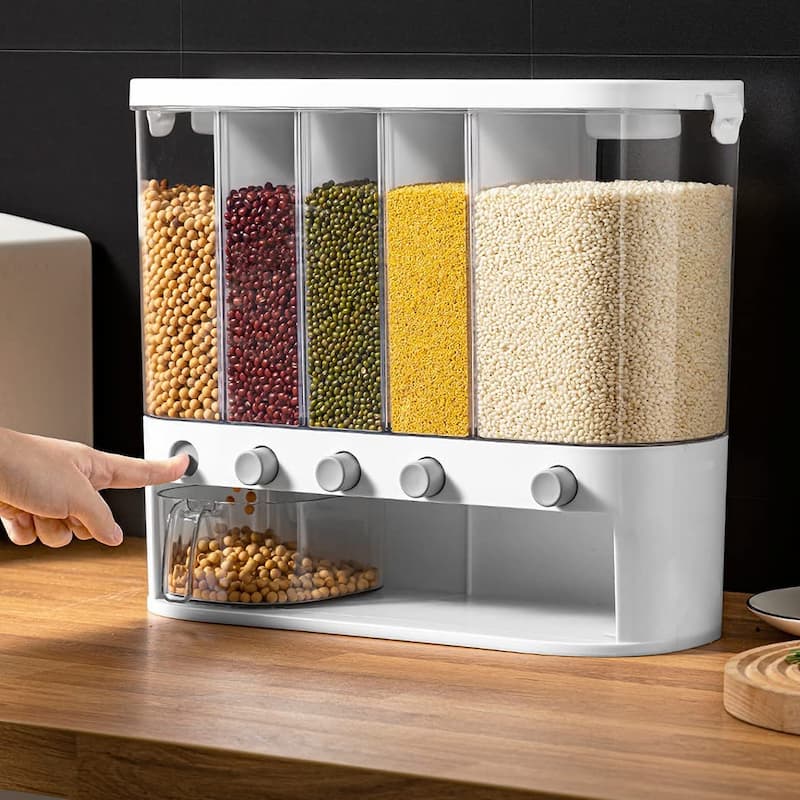 Wall Mounted Grain , Rice & Cereal Dispenser Storage Jar Container 10 Kg Capacity - Online Shopping in Pakistan: Beauty, Fashion, Electronics, Sports & Lifestyle, VR, Skincare