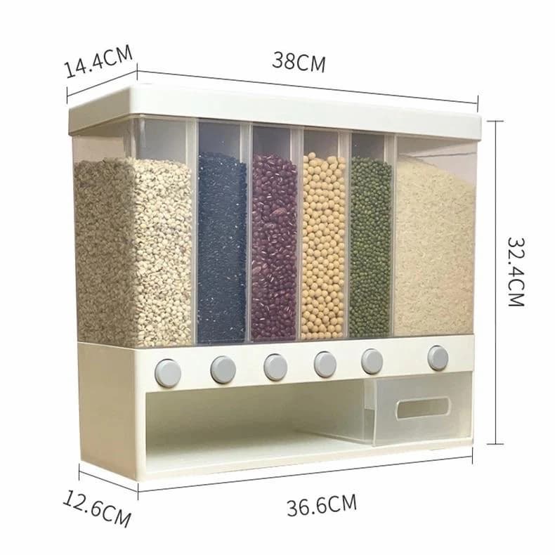 Wall Mounted Grain , Rice & Cereal Dispenser Storage Jar Container 10 Kg Capacity - Online Shopping in Pakistan: Beauty, Fashion, Electronics, Sports & Lifestyle, VR, Skincare