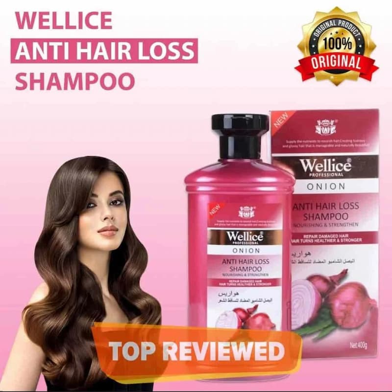 Wellice Onion Anti Hair Loss Shampoo 400ml - Online Shopping in Pakistan: Beauty, Fashion, Electronics, Sports & Lifestyle, VR, Skincare