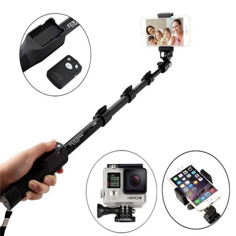 YunTeng 1288 Bluetooth Selfie Stick Extendable YT 1288 Portable Holder for Cameras and Phones - Online Shopping in Pakistan: Beauty, Fashion, Electronics, Sports & Lifestyle, VR, Skincare