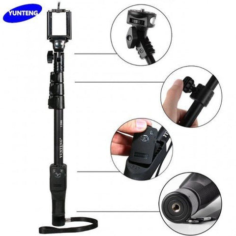 YunTeng 1288 Bluetooth Selfie Stick Extendable YT 1288 Portable Holder for Cameras and Phones - Online Shopping in Pakistan: Beauty, Fashion, Electronics, Sports & Lifestyle, VR, Skincare