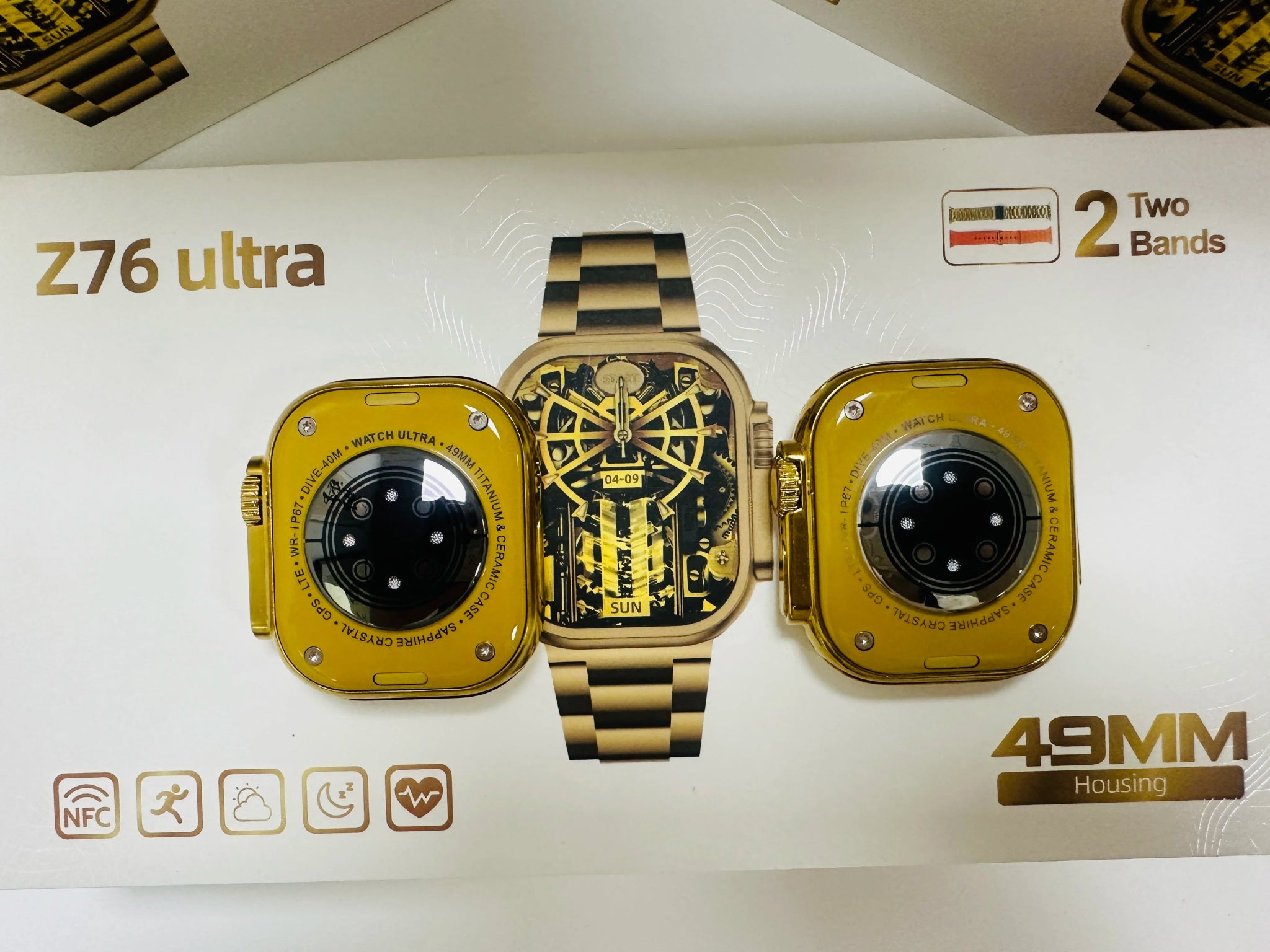 Z76 Ultra Smart Watch Golden Edition | BT Calling & Big 2.06 Infinite Display | Sports Mode Functions | 2 Pairs of Straps | Wireless Charging - Online Shopping in Pakistan: Beauty, Fashion, Electronics, Sports & Lifestyle, VR, Skincare